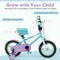 Purple Kids Bike with Adjustable Handlebar and Saddle for Comfortable Riding